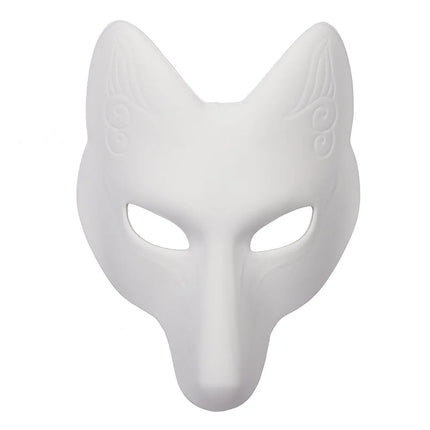 DIY Leather Fox Mask Kabuki Kitsune Masks Japanese Anime Classics For Cosplay Masquerade Parties Prop Costume Accessory