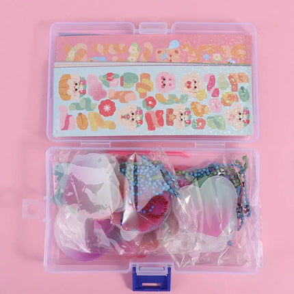 Goo Card Sticker Set Hand Account Material Guka Sticker Set DIY Handbook Material Sticker DIY Keyring DIY Keychain Making Kit