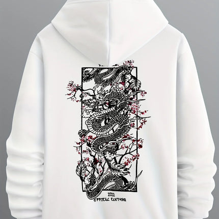 Vintage Hoodies Men Dragon Embroidery Hoodies Women Hip Hop Hooded Sweatshirt Chinese Streetwear Hoody Cotton Fleece Pullover