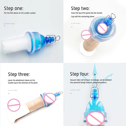 Male Sex Toy,Silicone Sleeve For Penis Enlargement Pump Vacuum Cup Extender Penis Stretcher Clamping Kit Replacement Accessories