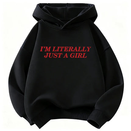 "I'm Literally Just A Girl" Letter Printed Children's Sweatshirt Cute Hoody for Boys Girls Spring Casual Hoodies