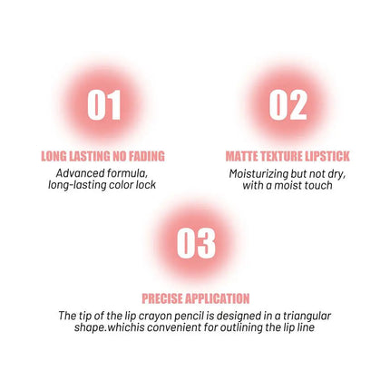 Lipliner Lip Liner Waterproof 8 Color Matte Crayon High Color Rendering Waterproof Cup Free Lipstick Tubular Lipliner Lasting