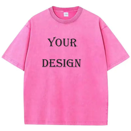 Unisex Cotton Washed T-shirt Customized Printed T-shirt Harajuku Top DIY Your Like Photo or Logo T-shirt Fashion Custom Top