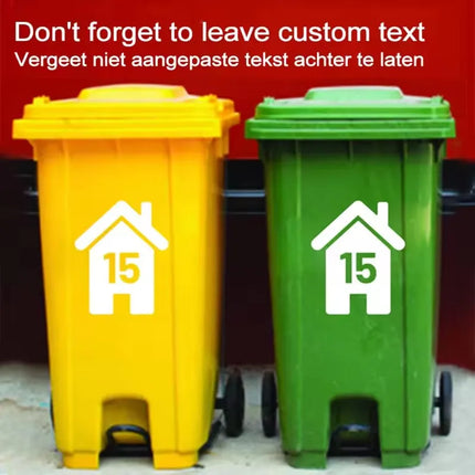 4Pcs Wheelie Bin Numbers Custom House Number Vinyl Decal Sticker for Rubbish Trash Bin Home Decor