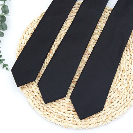 New Classic Black Ties for Men High Quality Women Neckties for Wedding Party Business Adult Neck Tie Casual Solid Accessories