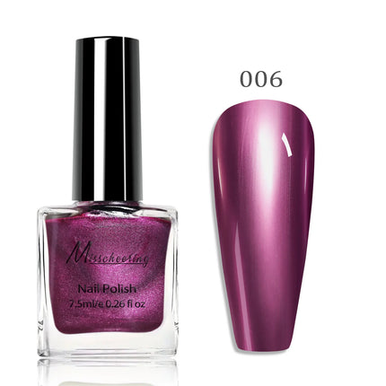 12 Colors Mirror Effect Nail Polish - Metal Chrome No UV Lamp Needed, Quick Dry Long Lasting Nail Lacquer, Professional Salon