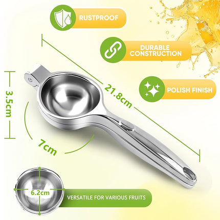 LMETJMA Premium Lemon Squeezer Zinc Alloy Manual Press Juicer Lime Squeezer for Lemon Citrus Orange Fruit JT217