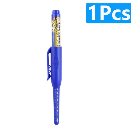 100-1Pcs 45mm Long Nib Head Carpenter Marker Pens White/Black/Blue/Red Hole Marker Pen for Measuring Woodworking Hand Tools