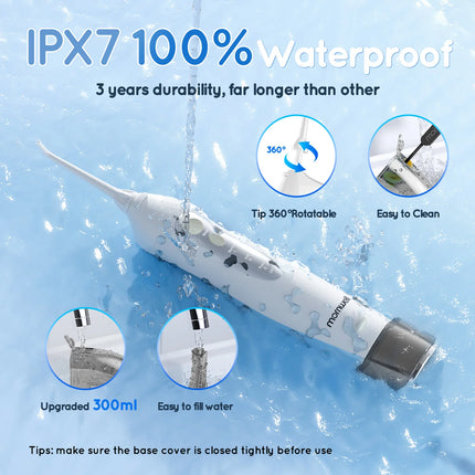 Mornwell Water Flosser Teeth Picks 6 Jets 3 Modes Portable Cordless D52 Water Floss For Teeth Cleaner IPX7 Waterproof Oral Picks