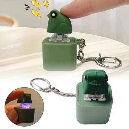 Funny Croaking Frog Duck Luminous Button Keychain Keyboard Fidget Clicker Sound Keyring for Stress Relief Finger Toy Gift Decor