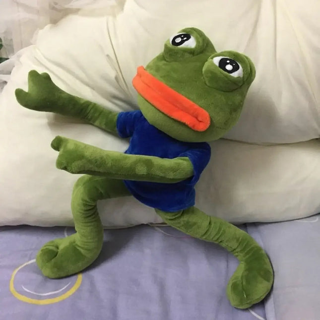 45cm Animal Sad Frog Plush Toy Soft Stuffed Pillow Magic Expression Pepe The Sad Frog Plush Doll Birthday GIfts For Girls Boys