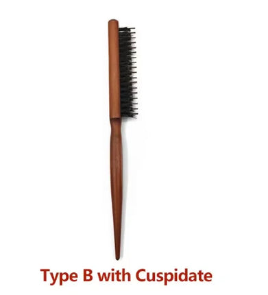 Natural Boar Bristle Hair Fluffy Comb Wood Handle Hair Brush Anti-static Barber Hair Comb Scalp Massage Hairdresser Styling Tool