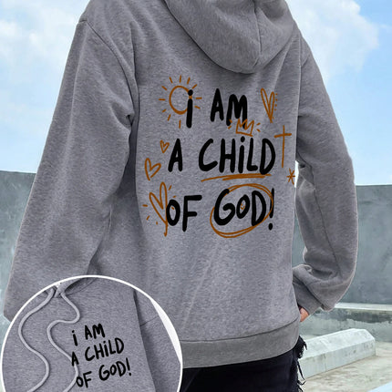 I Am A Child Of God Women Hoodie Street Casual Hooded Cartoons fur-liner Woman Hoodies S-XXL Pullover Clothing