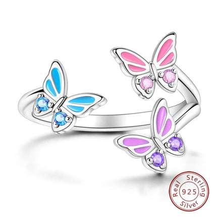 Adjustable Rings 925 Sterling Silver Mermaid Wing Dragon Sunflower Tulip Open Rings For Women Female Original Engagement Jewelry
