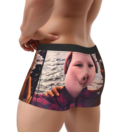 John Pork Tung Tung Sahur Calling Brainrot Meme Boxer Brief Underwear Trenky Man Comfortable Boxer Shorts Plus Size Panties