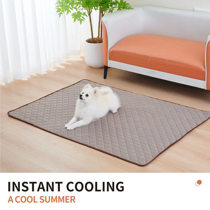 Pet Cooling Mat Dog Cat Sleeping Pad Cool Ice Silk Moisture-proof Mattress Cushion Summer Small Animal Cold Bed 5 sizes