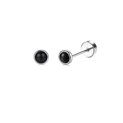 2PCS/Set Stainless Steel Heart Moon Earbone Stud Screw Ball Stud Earrings for Women Fashion Ear Tragus Cartilage Body Piercing