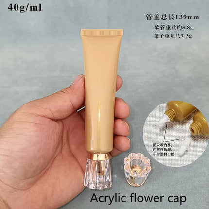 10-100pcs Empty 40ml Soft Tube Pearl Gold Bottle Squeeze Hose for Foundation Lotion Eye Cream BB Cream Serum Cosmetic Container