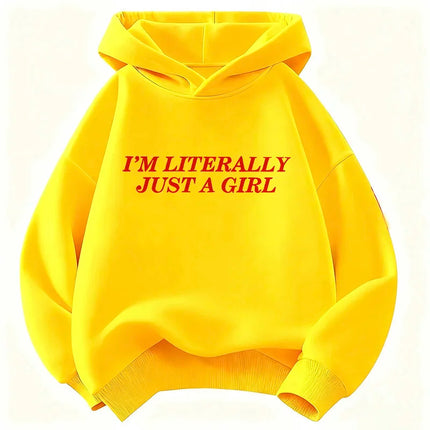 "I'm Literally Just A Girl" Letter Printed Children's Sweatshirt Cute Hoody for Boys Girls Spring Casual Hoodies
