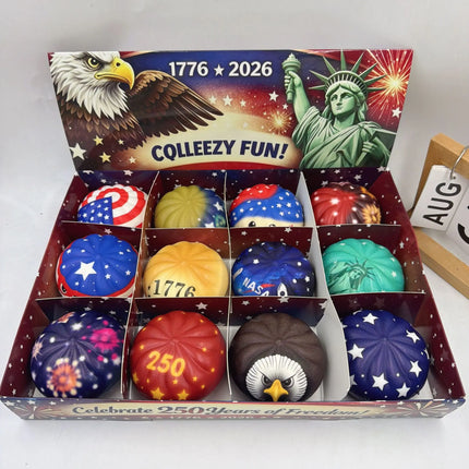 USA 250th Anniversary Liberty Dumplings Squishy Toy Set 1776-2026 Eagle Stars Stripes 12pc Stress Relief Gift Decompression Toy