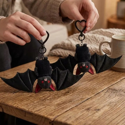 Gothic Style Bat Keychain Soft Portable Lightweight Bat Hanger Decoration Novelty Pendant Backpack Ornament