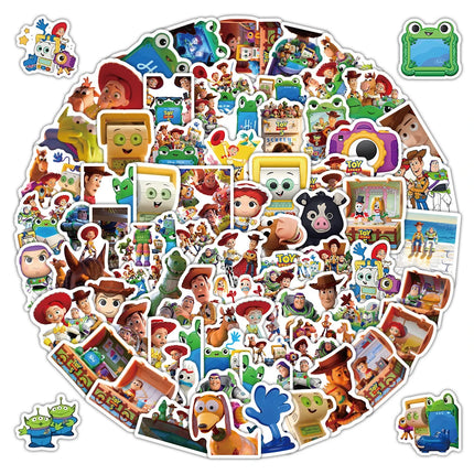 100PCS Disney Toy Story 5 Cartoon Graffiti Stickers Cute Woody Buzz DIY Guitar Phone Laptop Suitcase Water Cup Skateboard Decals