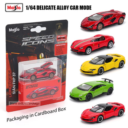Maisto 1:64 Ferrari 812 Superfast SF90 SP1 Lamborghini 37 Chassis full alloy die-casting car model collection gift toys