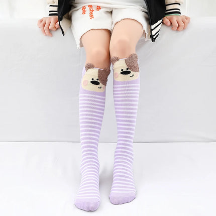 Children warmer ankle short lovely socks Cartoon Cute Kids Girl Knee High Socks infant cotton Baby Animal Over Knee Socks girls