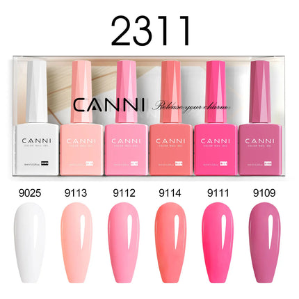6pcs/kit CANNI TPO FREE HEMA FREE Halloween Nails Color Set Dark Red Semi Permanent Soak off UV LED Gel Varnish Christmas Gift