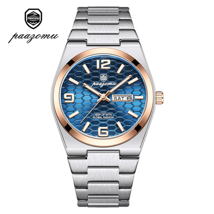 PAAZOMU Sport Luxury Men's Wristwatch High Quality Waterproof Luminous Watch For Men Fashion Date Week Quartz Men's Watches Reloj