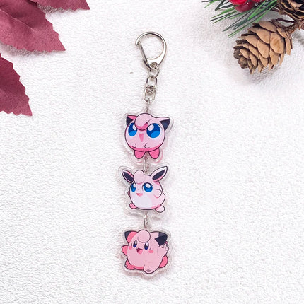 Pokémon Pikachu Bulbasaur Gengar Squirtle Car Keychain Accessories Acrylic Charms Pendant For Bag Key Holder Backpack Decoration