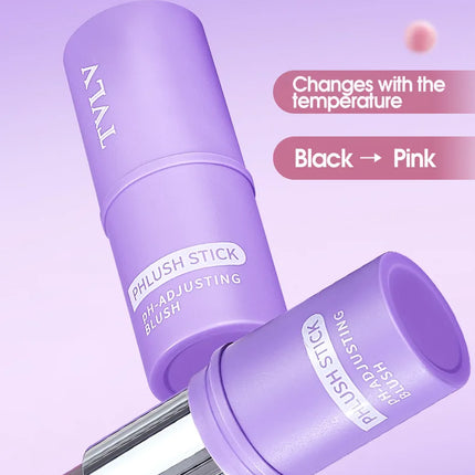 Colorchanging Blush and Lip Balm Dual Applicator Stick Keeps Makeup in Place, Provides Natural Temperature-changing Blush Effect