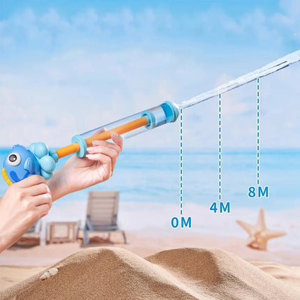 Water Gun Water Shooter Outdoor Summer Pulling Type Water Cannon Swim Sprayer Toy Kid Child Beach Single-Tube Water Outlet beach