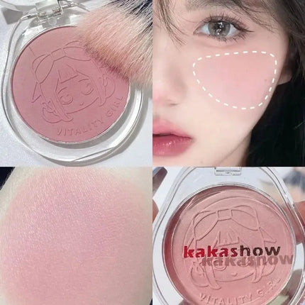 Dual gradient blush highlights natural nude makeup brightening cheeks purple blue female niche brand 2023 new