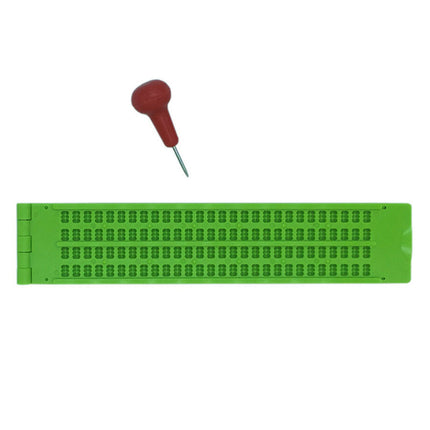 Plastic Braille Writing-Slate with Stylus Portable Braille Fingerboard Writing Learning Tool Preschool Gift for Boys and Girls