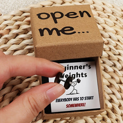 Open Me Fart Plug Gift Box with Card Cartoon Prank Bottle Cork Simple Novelty Prank Dumbbell Gift Box