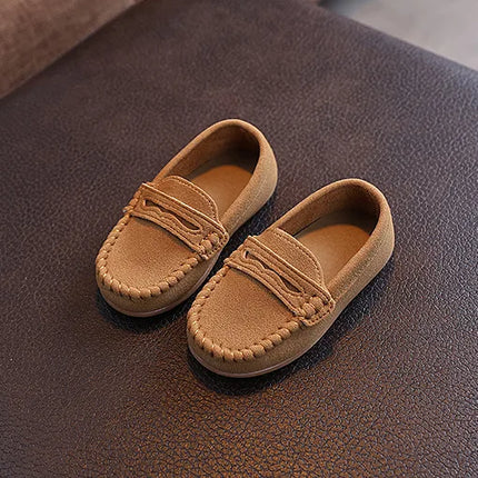 Children Moccasin Shoes Boys Flats Loafers Non-slip Tassels Cute Kids Casual Leather Shoes Soft Slip-on Pleated Solid Color 2025