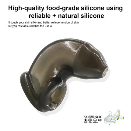 18+ Adults Cock Cages Penis Sleeve Male Soft Penis Ring Reusable Condom Penis Extension Chastity Device Sex Toy for Men Sex Shop