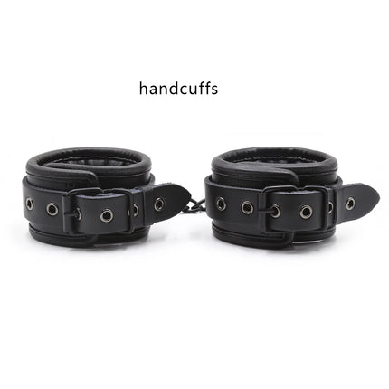Puppy play Genuine Leather Handcuffs Collar Wrist Ankle Cuffs for Fetish Bondage Restraints erotic Adult Games Couple Sex Toy