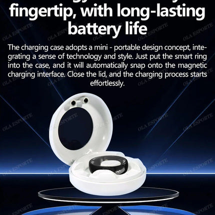AI ECG Detection Smart Ring Blood Pressure,Heart Rate,Body Temperature Monitor,Waterproof Multiple Sport Track Men Women Rings