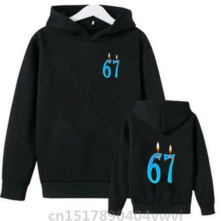 67 Kids Hooded Sweatshirt Funny Internet Slogan Fashionable Funny Comfortable Casual Boy Girl Pullover Children Hoodie