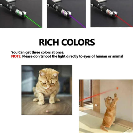2-in-1 Mini LED Pointer Flashlight Pet Training Torch Scratching Toys for Pets and Cats Christmas Birthday Gifts No Battery
