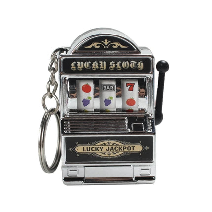 Mini Fruit Slot Machine Keychain Lucky Charm Jackpot Keychains Mini Casino Pendant Bag Charm Novelty Gifts for Kids Adults