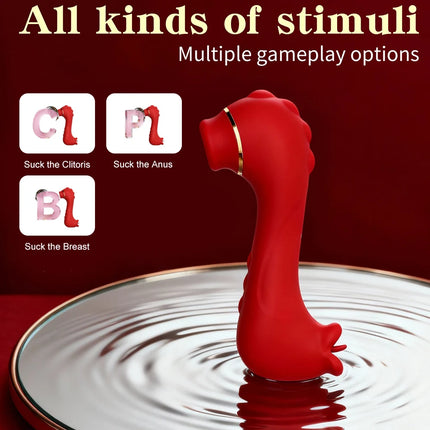 2 in 1 Sucking Vibrator Female Clit Nipple Stimulator G Spot Oral Licking Sexual Masturbator Erotic Adult Sex Toys for Women