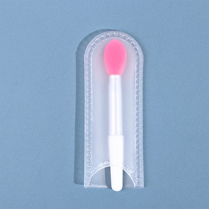 1PCS Small Makeup Brushes Lipstick Applicator Brushes With Anti-lost Cover For Lip Care Makeup Use Silicone Lip Brush