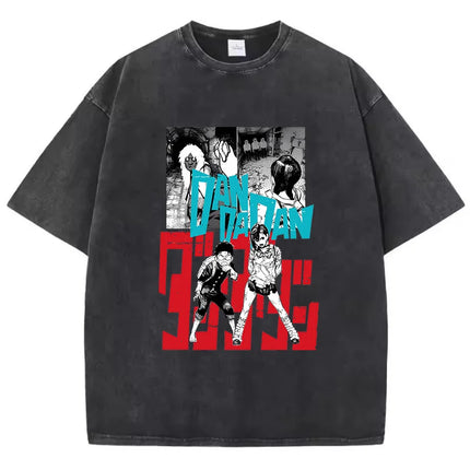 Cotton Washed Dandadan Okarun T-shirt Men Japanese Anime T Shirt Cartoon High Quality Tshirt Aesthetic Fashion Tee Male