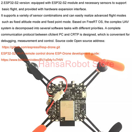 Esp32S2 Open-Source Quadcopter ESP Drone Robot Learning Kit Model WiFi Remote Control Crazyflie