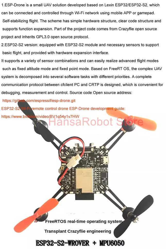 Esp32S2 Open-Source Quadcopter ESP Drone Robot Learning Kit Model WiFi Remote Control Crazyflie