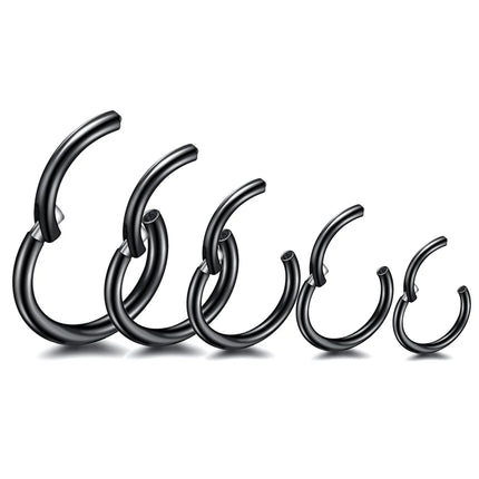 1Pc 316L Stainless Steel Nose Septum Clicker Hinged Segment Ring Nose Hoops Lip Ear Cartilage Ear Helix Body Piercing Jewelry