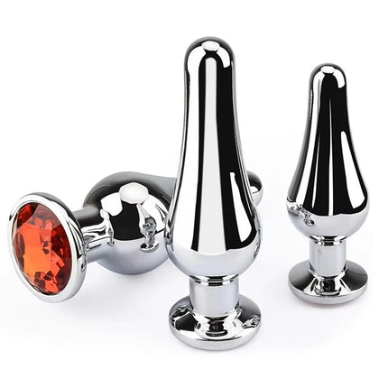 Tapered Anal Plug Anal Trainer Kit, Metal Jeweled, Fetish Jewelry Butt Plug Anal, Sex Toys Women Men Couples Lover